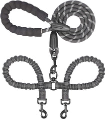 iYoShop correa doble frontal mostrando longitud y color negro, ideal para paseos cómodos