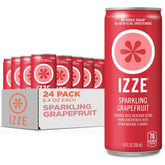 IZZE grapefruit front can showing bright label and bold citrus appeal