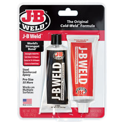 J-B Weld envase frontal mostrando paquete profesional y tamaño 10 oz de confianza