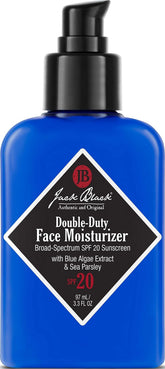 Jack Black envase frontal del hidratante protector SPF 20 mostrando tamaño y diseño