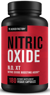 Jacked Factory frasco frontal mostrando etiqueta clara y beneficio de bombeo