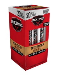 Jack Link's vista frontal del paquete mostrando diseño y cantidad 20