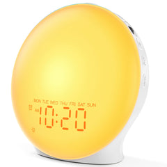 JALL vista frontal del despertador con luz de amanecer y diseño compacto