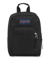 JanSport Big Break front view showing compact shape and secure zipper, ideal for daily carry
