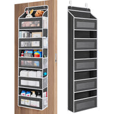JARLINK vista frontal del organizador negro con cinco estantes, optimiza almacenamiento