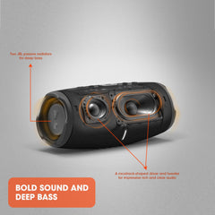 JBL Charge 5 textura de rejilla con acabado resistente y duradero