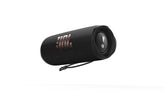 JBL Flip 6 frontal negro mostrando diseño robusto y sonido potente