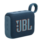 JBL Go 4 frontal azul mostrando diseño compacto y potencia