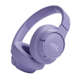 JBL Tune 720BT morado vista frontal con diseño cómodo y graves potentes