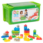 Jelly Blox estuche frontal con 30 bloques coloridos y almacenamiento seguro