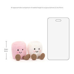 Jellycat textura de tela y costuras que evidencia suavidad y durabilidad