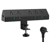 Jgstkcity frontal mostrando 5 enchufes y 8 puertos USB para organización rápida