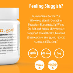 Jigsaw Health cucharita medidora con polvo indicando dosis conveniente
