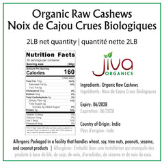 Jiva Organics anacardos en mano para comparar tamaño y porción práctica