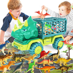 JKGIFTS camión dinosaurio frontal con detalle Triceratops y diversión segura