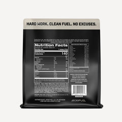 Jocko Fuel primer plano de la textura del polvo, fácil de mezclar y cremosa