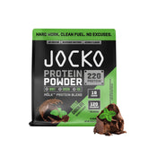 Jocko Fuel vista frontal del envase mint chocolate, atractivo visual