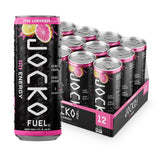 Jocko Fuel GO lata frontal mostrando etiqueta y diseño energético