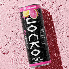 Jocko Fuel GO close-up del líquido rosa resaltando textura refrescante