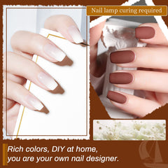 JODSONE manos con manicura brillante secada en lámpara, acabado duradero