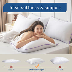 Almohadas JOLLYVOGUE colocadas en cama estilo hotel para confort visual