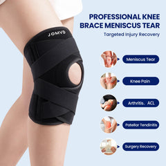 JOMVD close-up of C-shaped patellar gel pad for kneecap stabilization