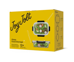 JoyJolt contenedores apilados en refrigerador optimizando espacio