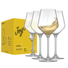 JoyJolt copa Layla frontal con packaging mostrando elegancia y calidad