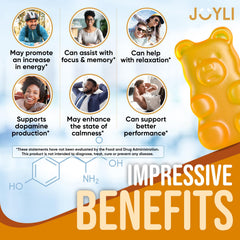JOYLI Nutrition primer plano de textura de gominolas veganas, atractivo y masticable