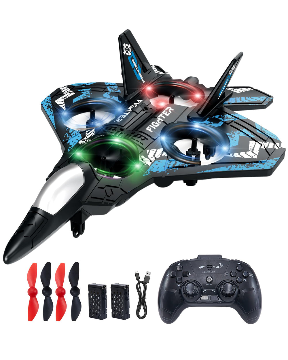JoyRapt avión frontal empaquetado listo para regalo y juego inmediato
