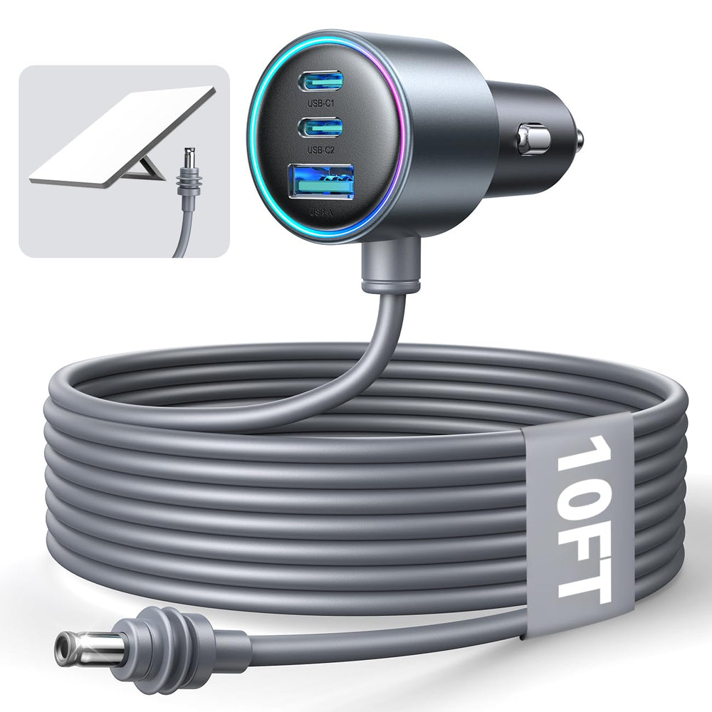 JOYROOM adaptador frontal mostrando puertos PD y USB para alimentación estable