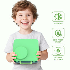 JoyYum interior de la fiambrera con cuatro compartimentos y divisor removible para organizar comidas
