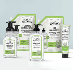 J.R. Watkins etiqueta con lista de ingredientes naturales y certificación cruelty-free