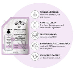 J.R. Watkins textura del gel lavanda mostrando consistencia hidratante