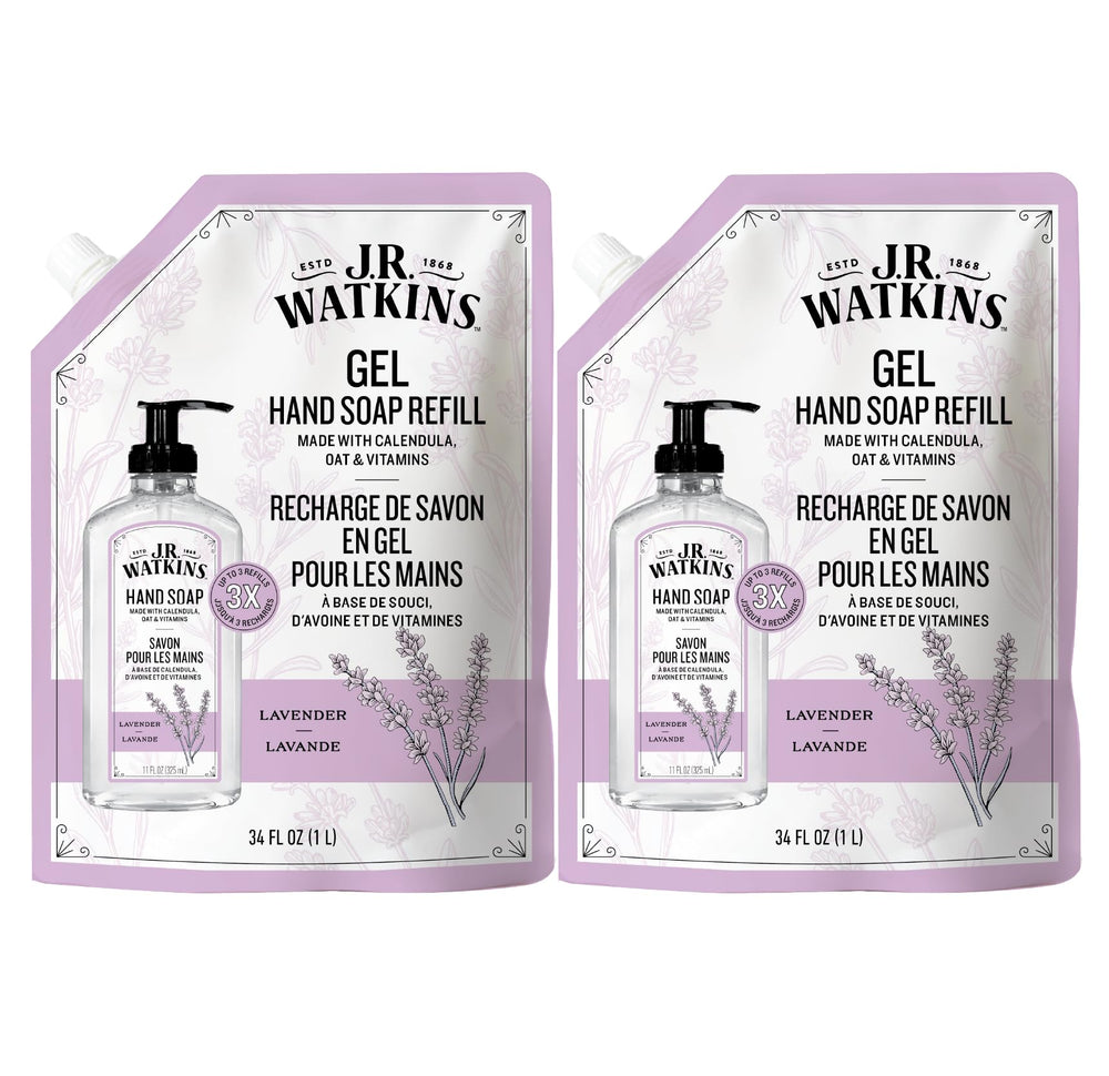 J.R. Watkins frontal del pack de recambio lavanda, ahorro y conveniencia