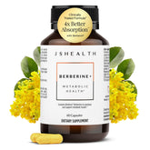 JSHealth frontal del envase mostrando berberine alta concentración y beneficio práctico
