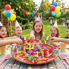 Jumblet detalle de textura de los dulces masticables, promete sabor frutal