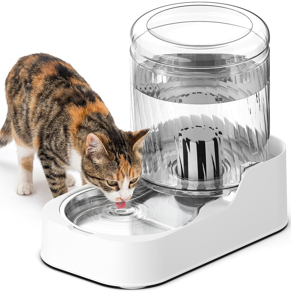 JUNSPOW vista frontal de la fuente manteniendo agua limpia para gatos