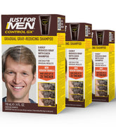 Just for Men Control GX vista frontal del envase mostrando etiqueta y tamaño, facilita elección