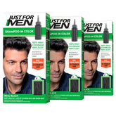 Just for Men frontal de la caja mostrando el envase y beneficio de cobertura rápida