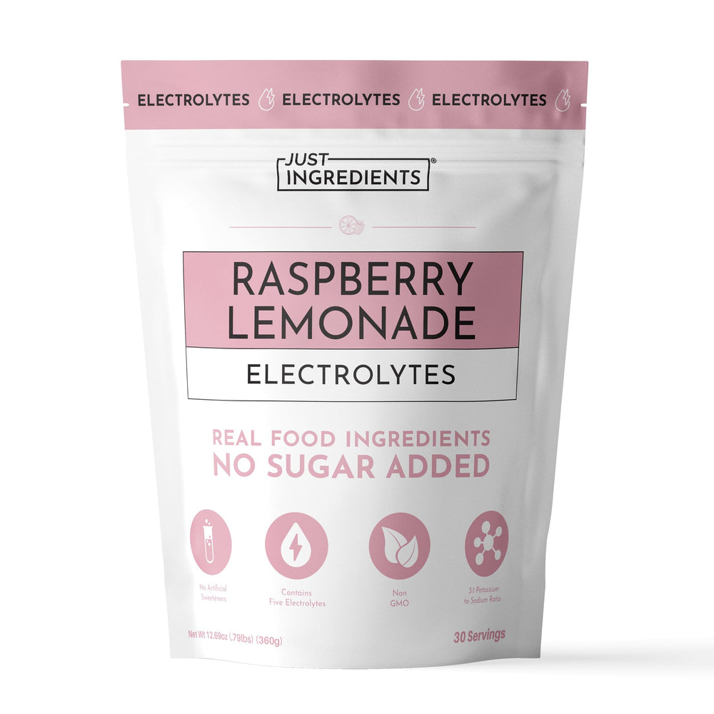 JUST INGREDIENTS frente del paquete Raspberry Lemonade, presentación clara y práctica