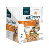 JustFoodForDogs frente del paquete JustFresh Pavo mostrando envase atractivo y fresco