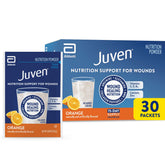 Juven sobre frontal naranja mostrando el envase y fácil dosificación