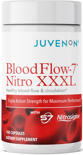 Juvenon BloodFlow-7 frontal botella mostrando diseño y dosis