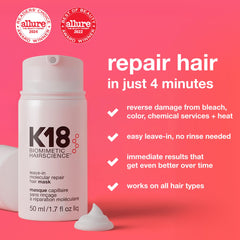 K18 textura cremosa en mano que facilita aplicación y absorción