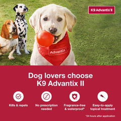 K9 Advantix aplicando en perro para control rápido de pulgas