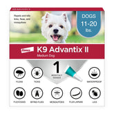 K9 Advantix frente del empaque mostrando protección contra parásitos