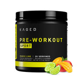 Kaged frasco frontal Mango Lime mostrando la marca y el sabor