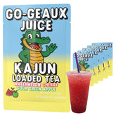 KaJun LOADED TEA frente del sobre mostrando diseño y sabor Go-Geaux Juice
