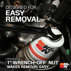 K&N filtro HP-1002 primer plano tuerca Wrench-Off facilita extracción